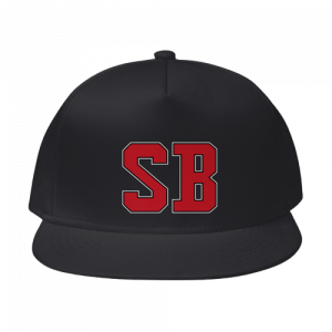Still Ballin' Black Snap Back Cap With Red Print Initials