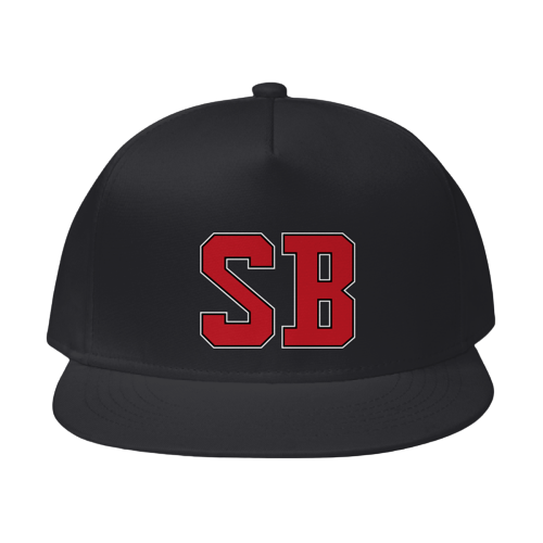 Still Ballin' Black Snap Back Cap With Red Print Initials