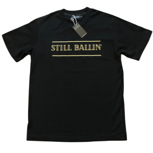 Still Ballin'® Signature OG Black Crew Neck T-Shirt – Gold Foil Edition