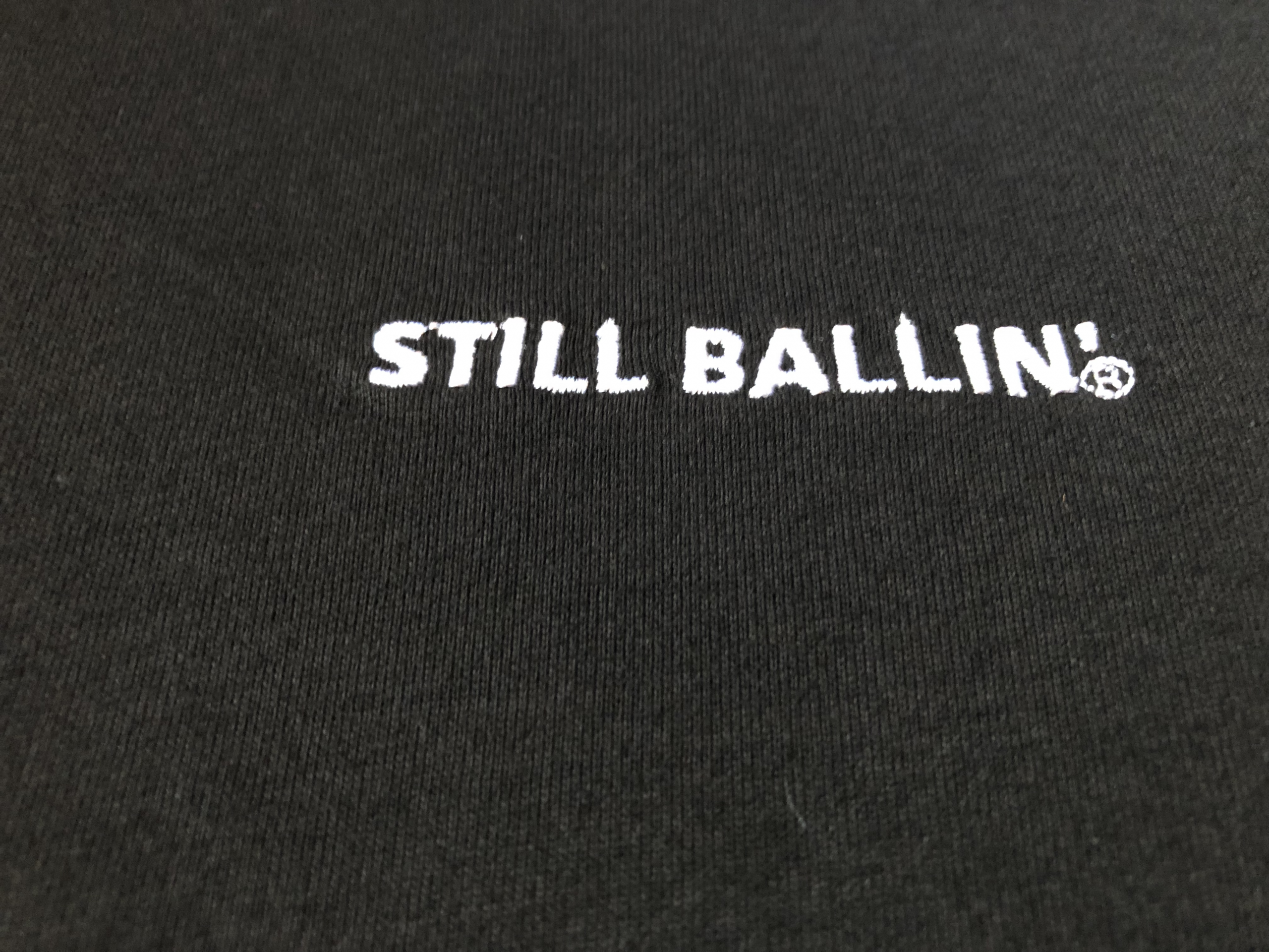 Still Ballin' Circle Emblem Black Crew neck Embroidery T-shirt